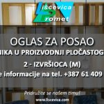 Oglas za posao – Prijem radnika u proizvodnji pločastog namještaja (m)